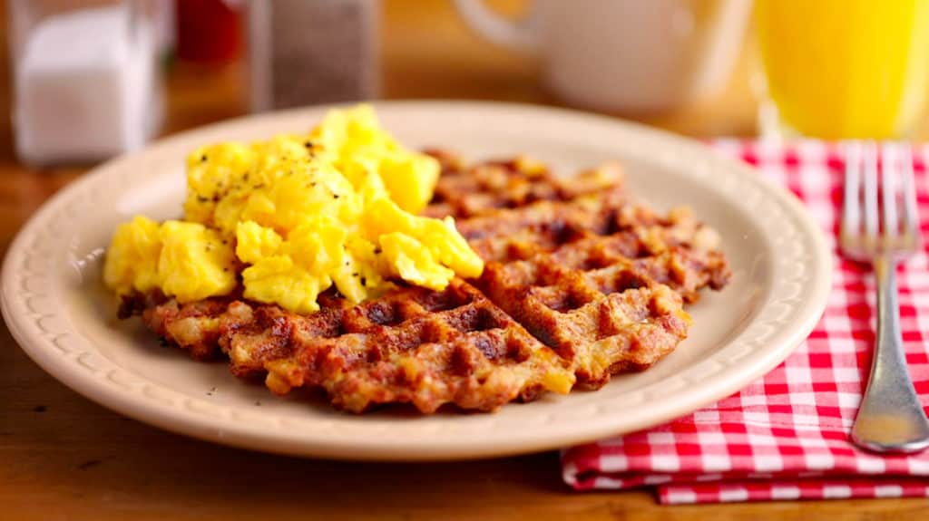 Waffel mit ei