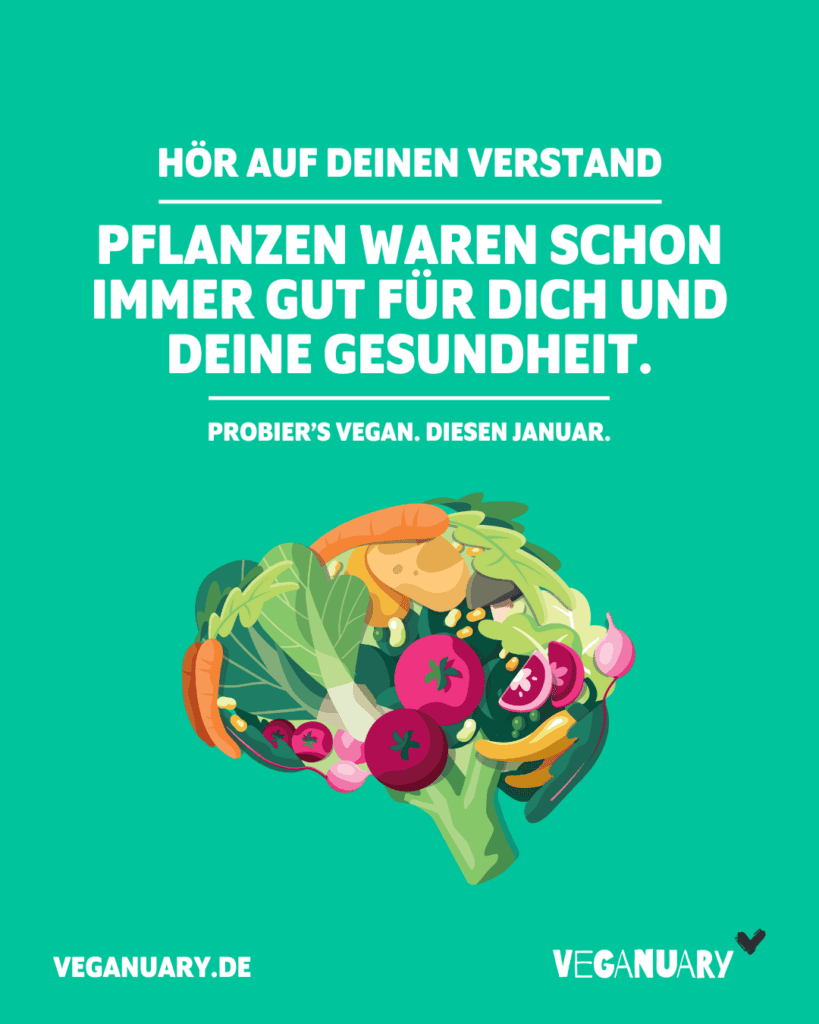 Veganuary 2024 kampagnengrafik gesundheit hoch