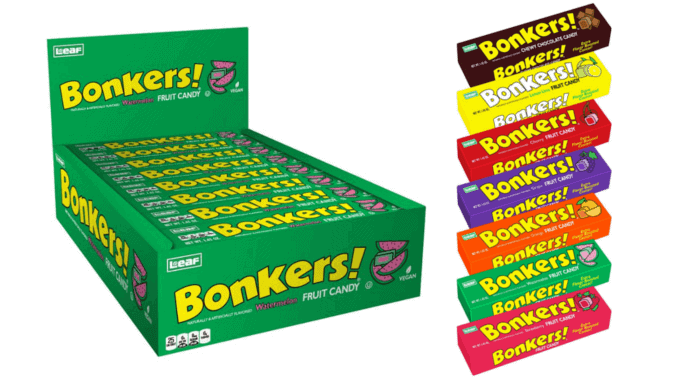 Kult-kaubonbon bonkers in verschiedenen geschmacksrichtungen