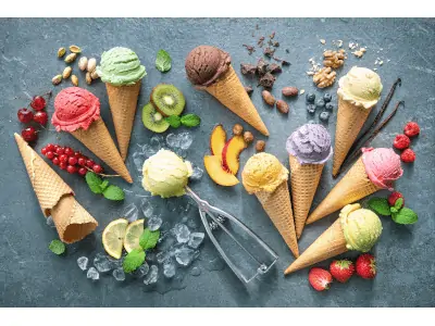 Eis in der Waffel