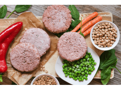 veganer burger erbsen